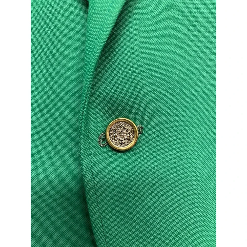 vtg Green Golf Holiday Blazer 38R 40R Gold Buttons Retro Jacket Sport Coat USA